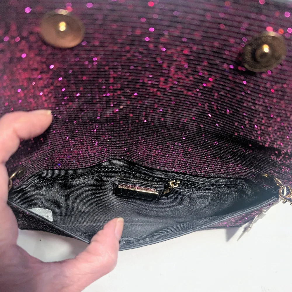 Urban Expressions Glitter Envelope Clutch/ Crossbody - Magenta 🔥